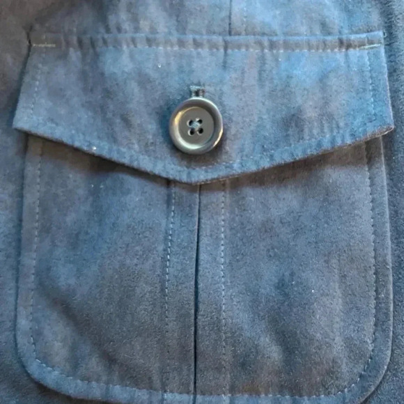 Studio Works Blue Faux Suede Blazer Size 12 - Picture 6 of 13